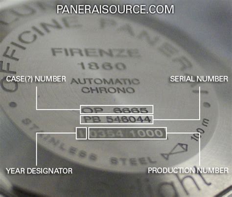 panerai case back numbers|panerai reference date.